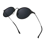 ELIVWR Polarisierte Runde Sonnenbrille mit UV400 Schutz Schwarz