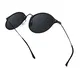 ELIVWR Polarisierte Runde Sonnenbrille für Herren und Damen, Klassischer Leichtmetall Rahmen Retro Sonnenbrille mit UV400 Schutz (Schwarz)