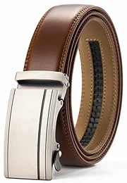 Gürtel Herren, Automatik Gürtel für Männer, Ratsche Ledergürtel 35mm Breit mit Geschenkbox(gürtel herren Cognac)