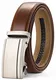 CHAOREN Gürtel Herren, Automatik Gürtel für Männer, Ratsche Ledergürtel 35mm Breit mit Geschenkbox（gürtel herren Cognac）
