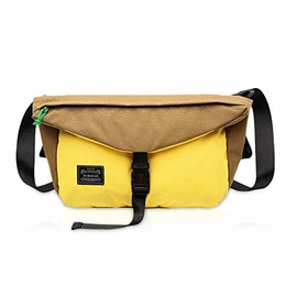 Herren Damen Umhängetasche Unisex Commuter Reisen Schultertasche Große Kapazität Messenger Bag Wasserdicht Polyester Gelb Braun