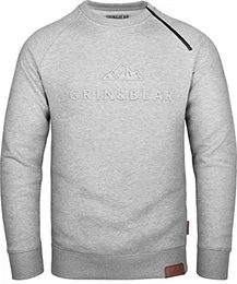 Herren Crew Neck mit gestempeltem Design Logo grau meliert M GEC548