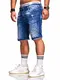 Rello & Reese Herren Destroy Designer Shorts Jeans Kurze Hose Sommer Bermuda (W30, 8861 (Blau))