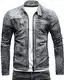 Crone Epic Herren Lederjacke Cleane Leichte Basic Jacke aus weichem Wildleder (M, Vintage Grau (Wildleder))
