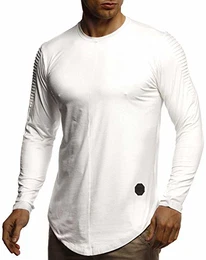 Herren Pullover Rundhals-Ausschnitt Slim Fit Moderner Männer Pulli Sweatshirt Langarm Crew Neck Herren Hoodie-T-Shirt Langarm in Weiss1059;M,Weiss