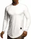Leif Nelson Herren Pullover Rundhals-Ausschnitt Slim Fit Moderner Männer Pulli Sweatshirt Langarm Crew Neck Herren Hoodie-T-Shirt Langarm in Weiss1059;M,Weiss