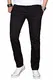 A. Salvarini Herren Designer Chino Stretch Stoff Hose Chinohose Regular Slim mit Elasthananteil AS024 [AS-024-Schwarz-W32 L32]