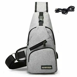 Brust Sling Schulter Rucksack Crossbody Tasche Herren Damen Brusttasche Schultergurt Bag Schulterrucksack Umhängetasche Kamerarucksack Wasserdichte Slingbag mit USB-Ladeanschluss für Radfahren Reise