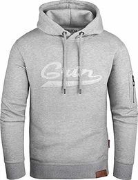 Kapuzenpullover mit Ärmeltasche grau meliert M GEC543