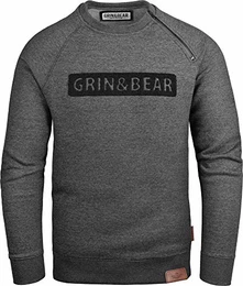 Herren Crew Neck mit Design Rubber Zip anthrazit M GEC541