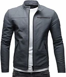 Crone Epic Herren Lederjacke Cleane Leichte Basic Jacke Matt Grau