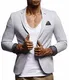 Leif Nelson Herren Sakko Blazer sportlich Slim Fit Modern Hemd T-Shirt Schwarz Blau Anthraztit LN4007 ; Größe M, Grau