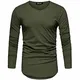 REPUBLIX Oversize Herren Longsleeve Vintage Sweatshirt V-Neck Basic V-Ausschnitt Shirt R-0039 Khaki L