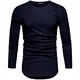REPUBLIX Oversize Herren Longsleeve Vintage Sweatshirt O-Neck Basic O-Ausschnitt Shirt R-0038 Navyblau M