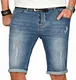 A. Salvarini Herren Designer Jeans Short Kurze Hose Slim Sommer Shorts Washed [AS-146-W32]