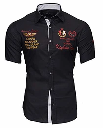 Herren Hemd Monaco Kurzarm Schwarz M
