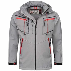 Arctic Seven Herren Designer Softshell Funktions Outdoor Regen Jacke Sport AS088 Hellgrau (AS-088)