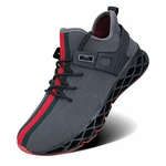 Wonesion Herren Fitness Laufschuhe Atmungsaktiv Rutschfeste Mode Sneaker Sportschuhe F-grau