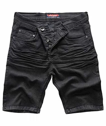 Rock Creek Herren Shorts Jeansshorts Denim Short Kurze Hose Herrenshorts Jeans Sommer Hose Stretch Bermuda Hose Schwarz (RC-2202)