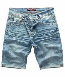 Herren Shorts Jeansshorts Denim Short Kurze Hose Herrenshorts Jeans Sommer Hose Stretch Bermuda Hose Hellblau RC-2201 Lightblue W32