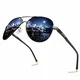 BOYOU Retro Vintage Polarisierte Sonnenbrille Pilotenbrille mit Federscharnier für Herren und Damen UV400 Gläser - Schwarz