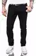 Rock Creek Herren Jeans Hose Slim Fit Stretch Jeans Schwarz Herrenjeans Herrenhose Denim Rinsedwash Knitter Look Stretchhose RC-2146 Pureblack W32 L34