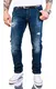 Rock Creek Herren Jeans Hose Slim Fit Stretch Jeans Herrenjeans Herrenhose Denim Stonewashed Dunkelblau Raw Destroyed RC-2145 Darkoceanblue W32 L32