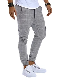 Herren Jogger Chinos Cargo Stretch Jogging Männer Basic Jogg Cargohose Streifen Jogginghose Jungen Freizeithose Jeans-Hosen Sweatpants Streifen Chinohosen LN8291 Grau XX-Large
