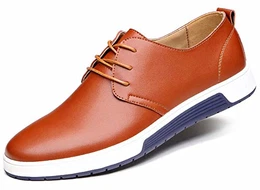 Herren Freizeit Schuhe aus Leder Business Anzugschuhe Atmungsaktiv Lederschuhe Oxford Halbschuhe Party Hochzeit übergrößen 38-46 (41, Braun)