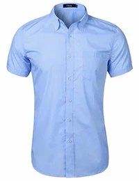Hemd Herren Kurzarm Regular Fit Hemden für Anzug, Business, Freizeit, Hochzeit