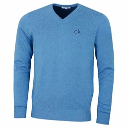 Golf Herren V-Ausschnitt-Tour Sweater - Blau Marl - M