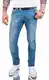 Rock Creek Herren Jeans Hose Slim Fit Stretch Jeans Herrenjeans Herrenhose Denim Stonewashed Hellblau Raw Used-Look Basic RC-2148 Stoneblue W32 L36