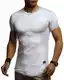 Leif Nelson Herren Sommer T-Shirt Rundhals Ausschnitt Slim Fit Baumwolle-Anteil Cooles Basic Männer T-Shirt Crew Neck Jungen Kurzarmshirt O-Neck Kurzarm Lang LN8294 Grau Large