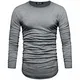 REPUBLIX Oversize Herren Longsleeve Vintage Sweatshirt O-Neck Basic O-Ausschnitt Shirt R-0038 Anthrazit Verwaschen L
