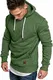 Amaci&Sons Herren Basic Kapuzenpullover Sweatjacke Pullover Hoodie Sweatshirt 4023 Grün S