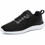 BaiMoJia Herren Leichte Laufschuhe Atmungsaktiv Mesh Turnschuhe Schnüren Fitnessschuhe Sneaker SCHWARZ