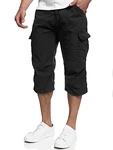Indicode Herren Nicolas Check 3/4 Cargo Shorts Black