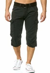 Indicode Herren Nicolas Check 3/4 Cargo Shorts Black