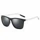 ROCF ROSSINI Polarisiert Herren Sonnenbrille für Damen klassisch Retro Sonnenbrillen Aluminium-Magnesium-Legierung Männer und Frauen Vintage Anti Reflexion UV400 Schutz - Unisex(Schwarz-Silber/Grau)