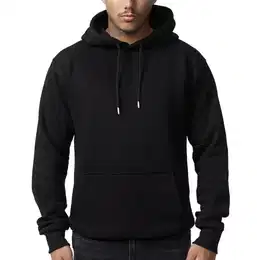 Herren Kapuzenpullover – Sweatshirt Pullover Rundhals – Langarm – Slim – Fit – Training – Hoodie – Pulli – Hochwertige Baumwollmischung Männer, Schwarz-kapuze, M