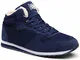 Gaatpot Herren Damen Winterschuhe Schneestiefel Winter Hohe Sneakers Warm gefütterte Leder Schnür Stiefel Boots Schuhe Blau 43EU=45CN