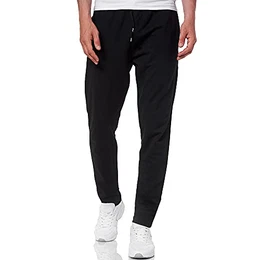 Smith Solo Jogginghose Herren Jogger Männer Modern Baumwolle Jungen Slim Fit Freizeithose Sporthose Training, M, Schwarz / Gerade