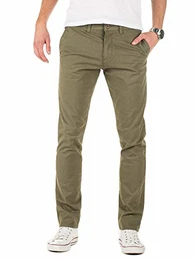 Herren Chinohose M191 - Chino Hose by Yzb Jeans, Grün (Dusty Olive 180515), W32/L34