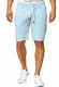 Indicode Herren Aldrich Sweatshorts m. Fleece-Innenseite & Kordel   Kurze Hose Shorts Sporthose Sommerhose Jogginghose Short Sweat Pants Joggingshorts Trainingsshorts f. Männer Sky Way M