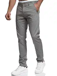 Herren Cherry Chinohose Stretchhose Chino Herrenhose Stretch Stoffhose Lt Grey 32/32