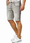 Indicode Herren Fife Jeans Shorts mit 5 Taschen Lt Grey