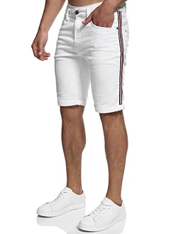 Indicode Herren Fife Jeans Shorts mit 5 Taschen Offwhite Indicode Herren Fife Jeans Shorts mit 5 Taschen Offwhite
