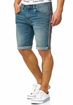 Indicode Herren Fife Jeans Shorts mit 5 Taschen Blue Wash