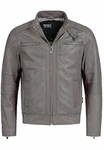 Indicode Herren Germo Lederjacke mit Biker-Kragen & 6 Taschen Pewter