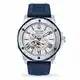 Bulova Herren Analog Mechanisch Uhr mit Silikon Armband 98A225, Blau